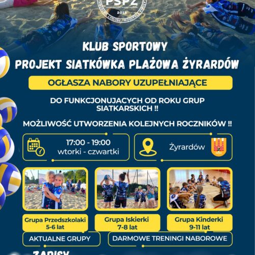 Ogłaszamy nabory uzupełniające! Aktywne zajęcia ogólnorozwojowe z elementami siatkówki!